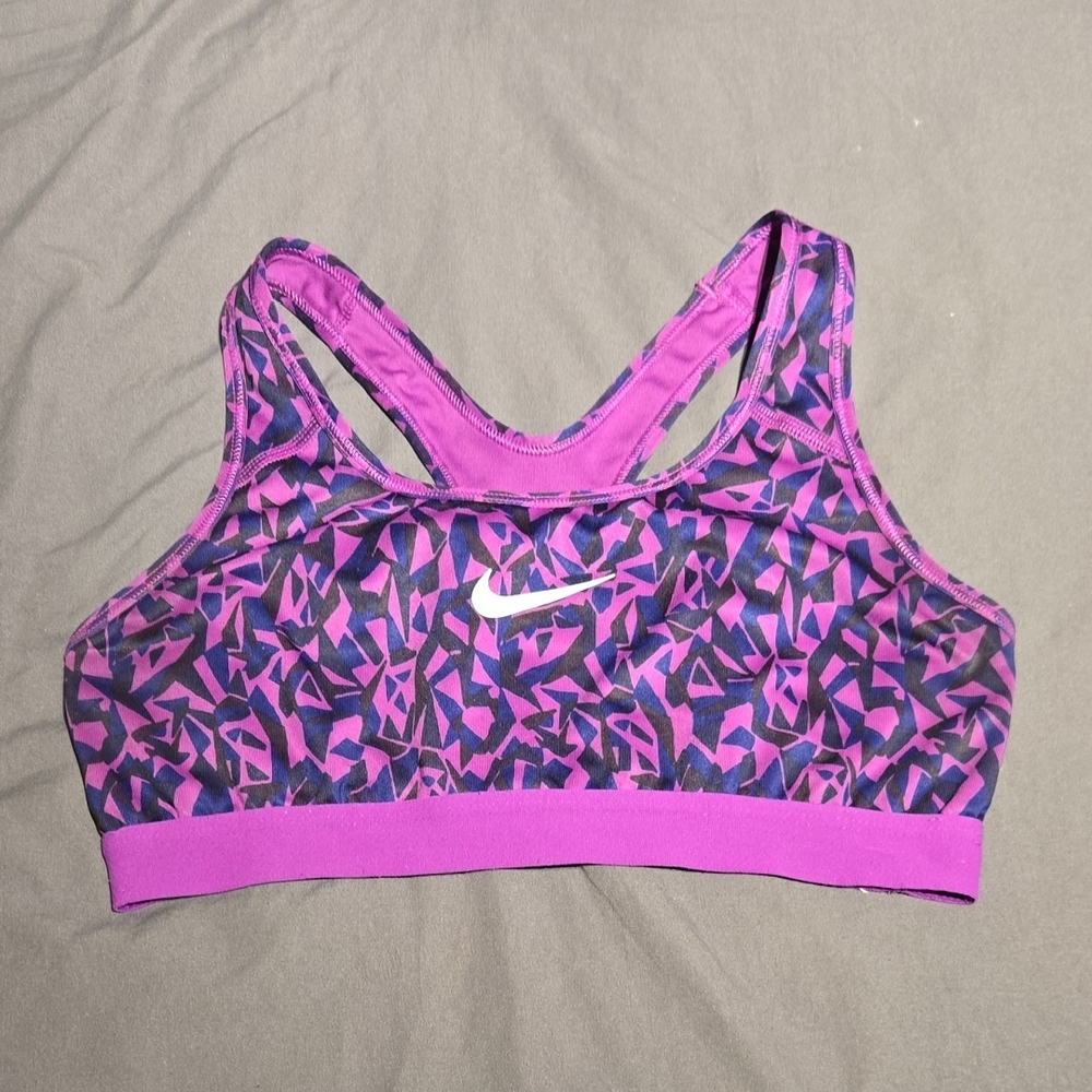 Nike Purple Racerback Sports Bra with Animal Print